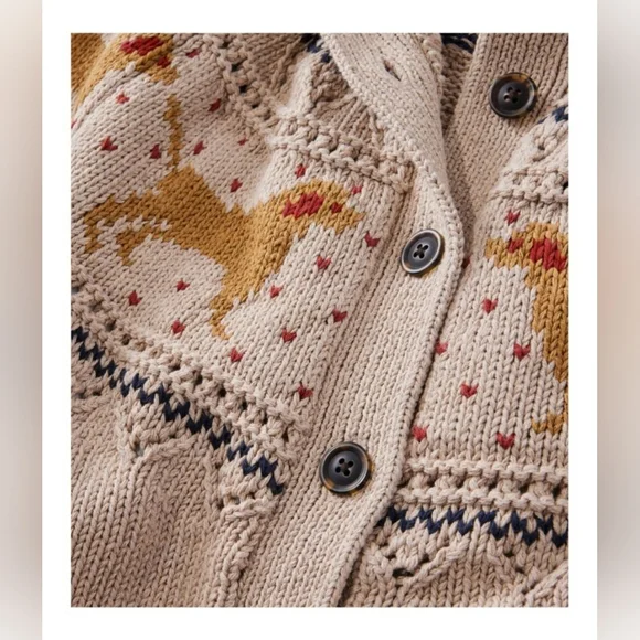 LL Bean Women's Signature Cotton Fisherman Sweater, Labrador Fair Isle - Picture 7 of 13